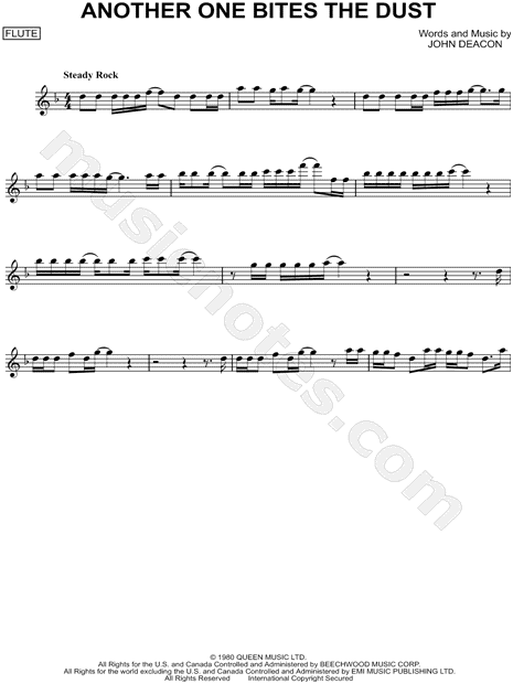 another one bites the dust bass sheet music